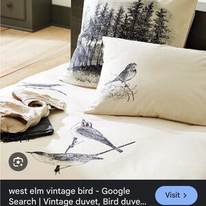 West elm vintage bird duvet cover, queen